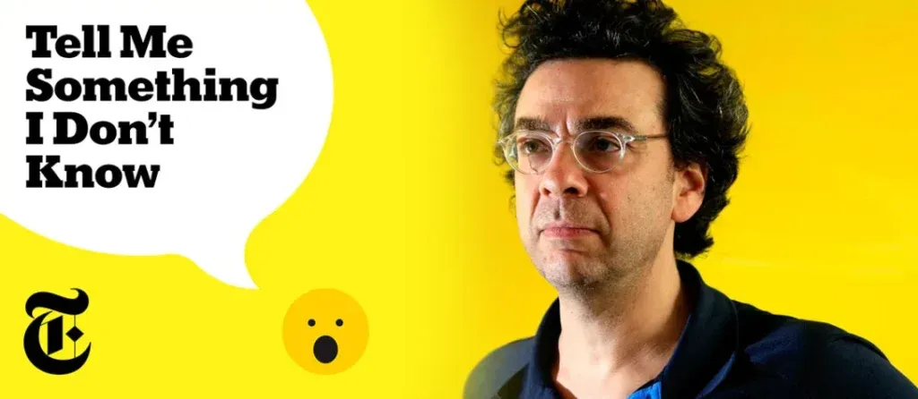 A photo of Stephen Dubner next to the logo of the podcast