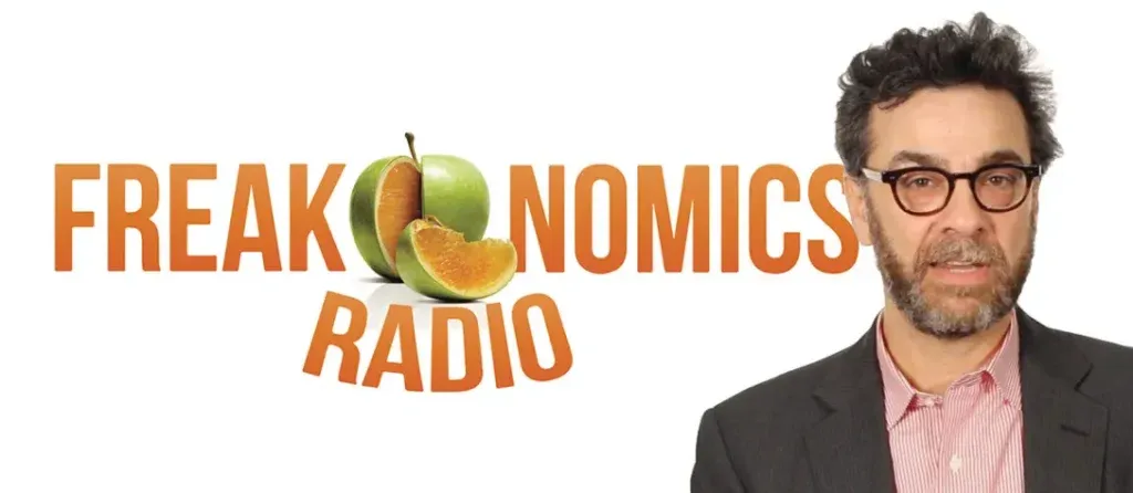 Profile photo of Stephen Dubner next to the logo of the podcast