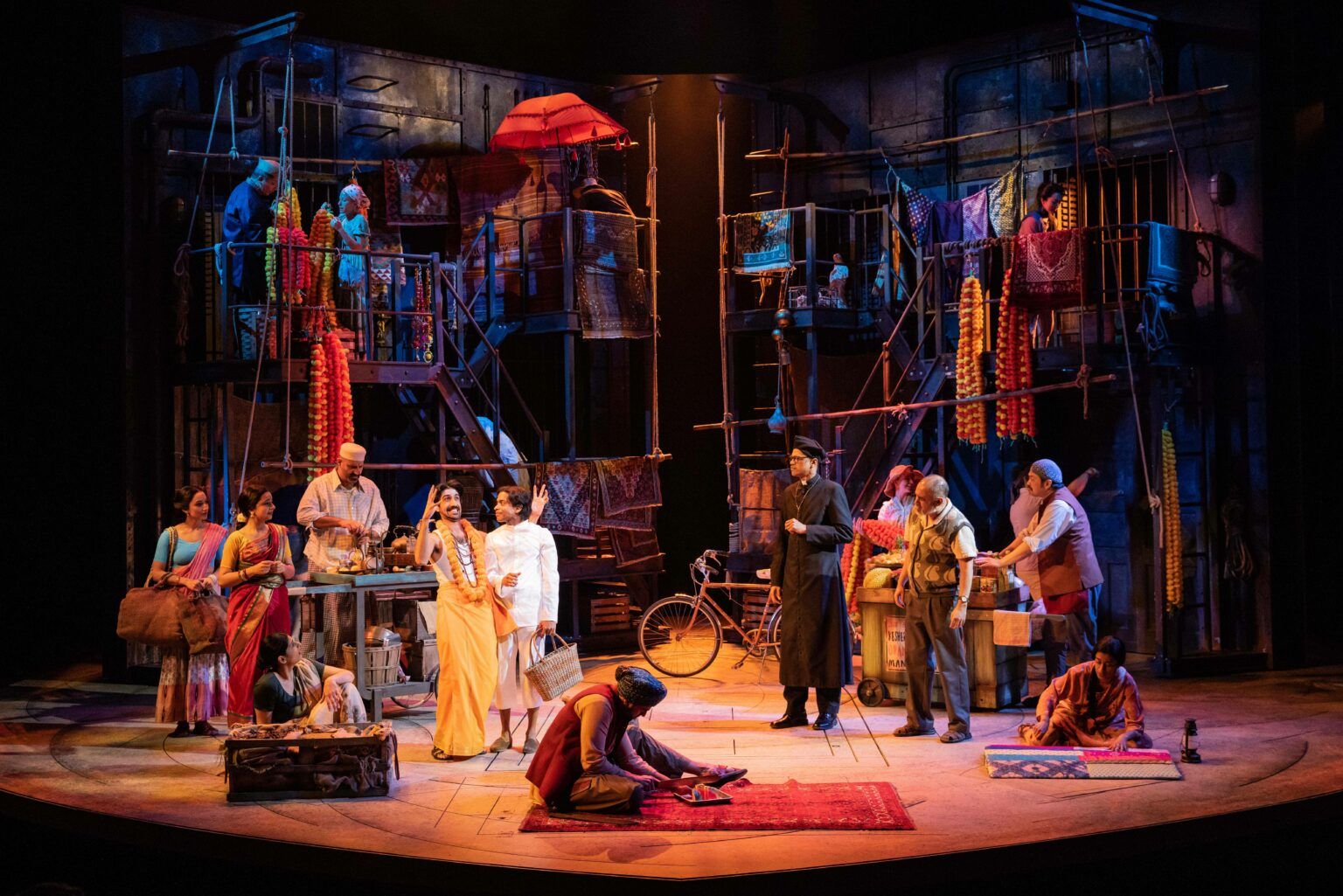 A promotional still from the play with the ensemble cast on stage