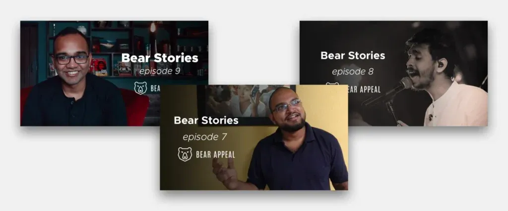 Thumbnails from a series of videos we made with customers
