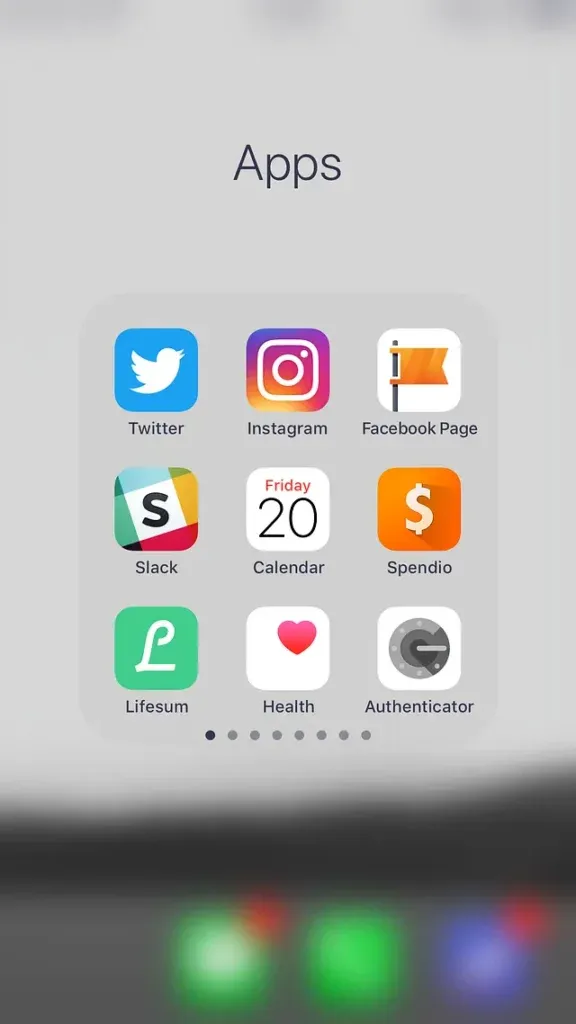 The “Apps” folder when open