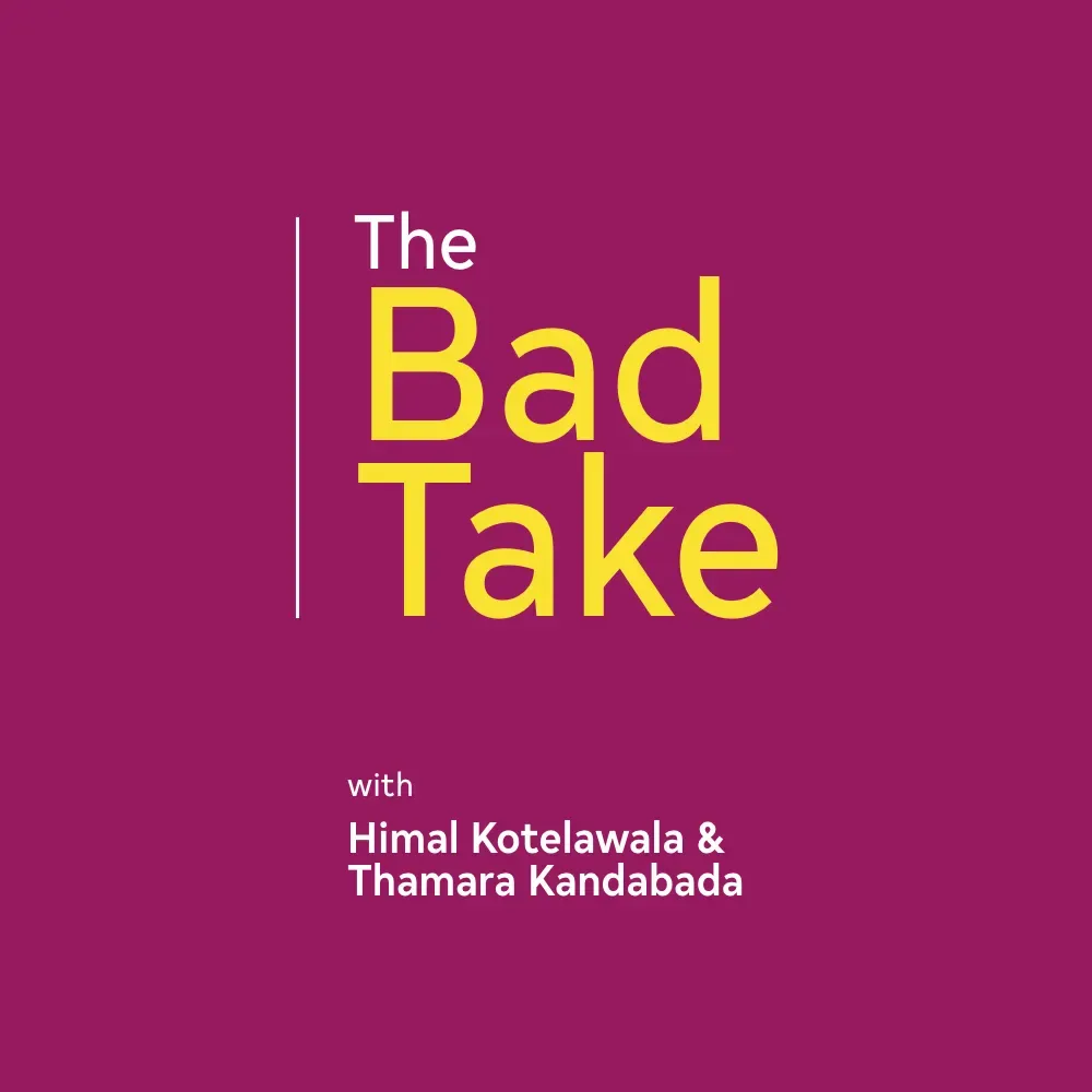 The text logo of The Bad Take podcast