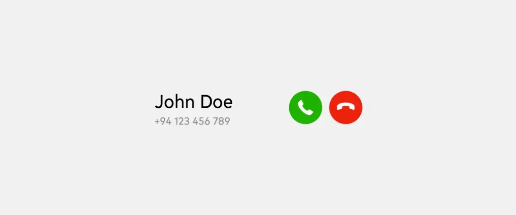 An incoming call alert, which reads John Doe