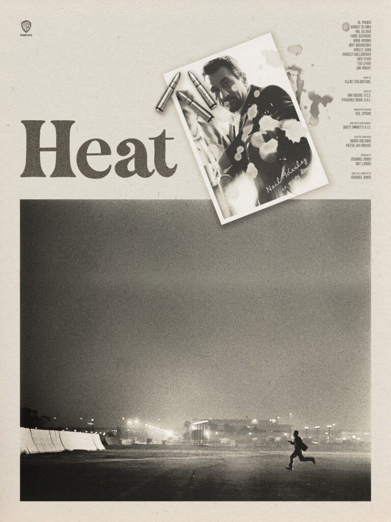 Robert De Niro's character Neil McCauley running across and airfield