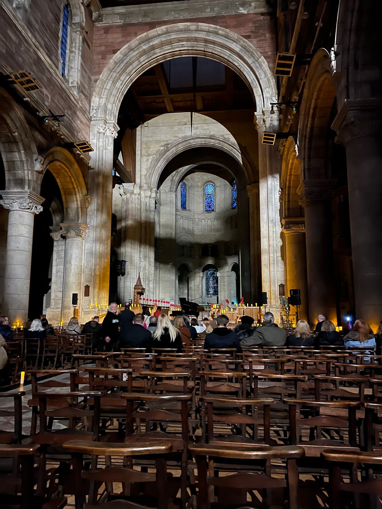 The St.Anne's Cathedral before, with people trickling in to the audience