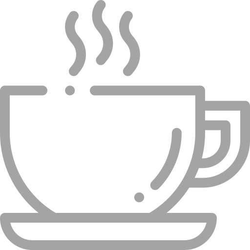 Pixel art illustration of a steaming cup of coffee